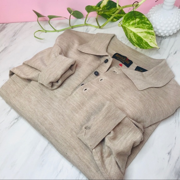 vtg vsco polo tan oversized boyfriend pullover - Picture 2 of 6
